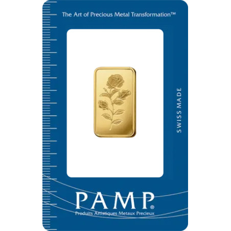 Zlatý slitek 10 g PAMP Růže