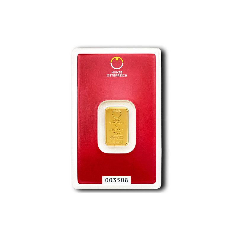 Zlatý slitek 5 g Münze Österreich