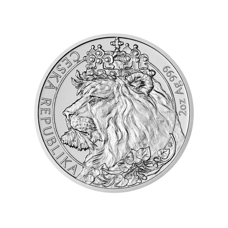 Stříbrná mince 2 Oz Český lev 2021