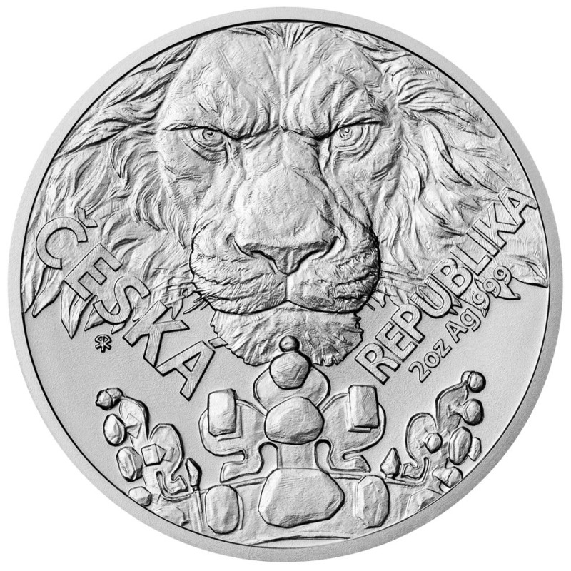 Stříbrná mince 2 Oz Český Lev 2023
