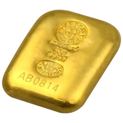 Zlatý slitek 50 g Argor Heraeus litý