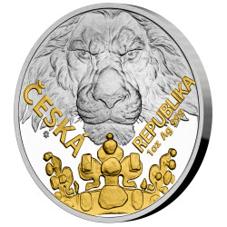 Stříbrná mince 1 Oz Český Lev 2023 Zlaceno