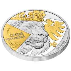 Stříbrná mince 1 Oz Český Lev 2024 Zlaceno