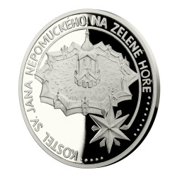 Platinová mince 1 Oz UNESCO Kostel Sv. Jana Nepomuckého na Zelené Hoře 2018 Proof