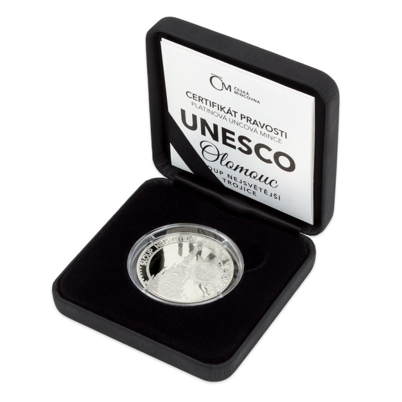 Platinová mince 1 Oz UNESCO Sloup Nejsvětější Trojice v Olomouci 2020 Proof