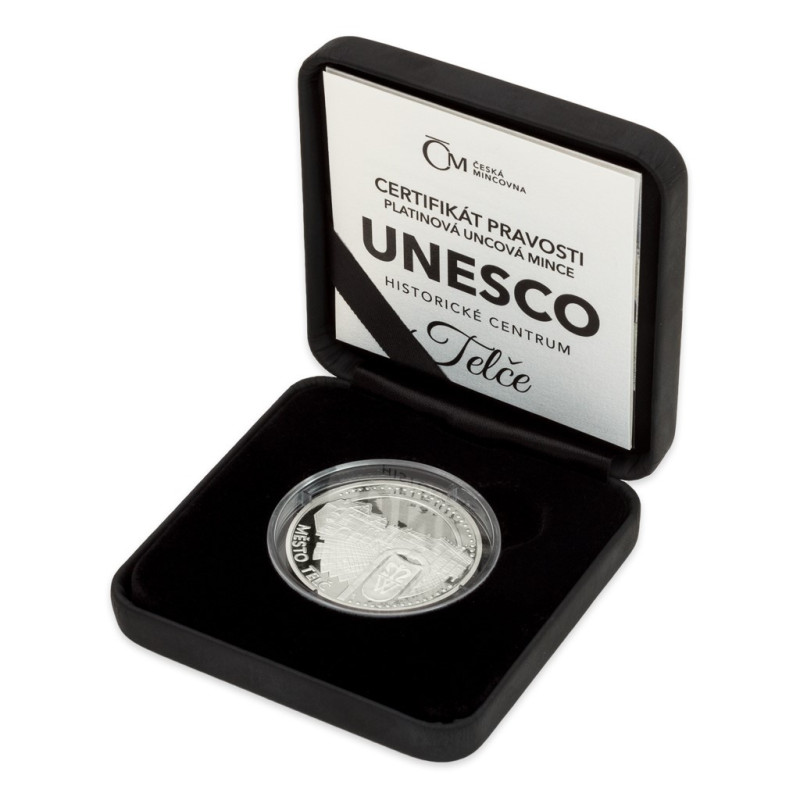 Platinová mince 1 Oz UNESCO Město Telč 2019 Proof