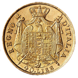 Zlatá mince 40 Lira Itálie Napoleon I 1814
