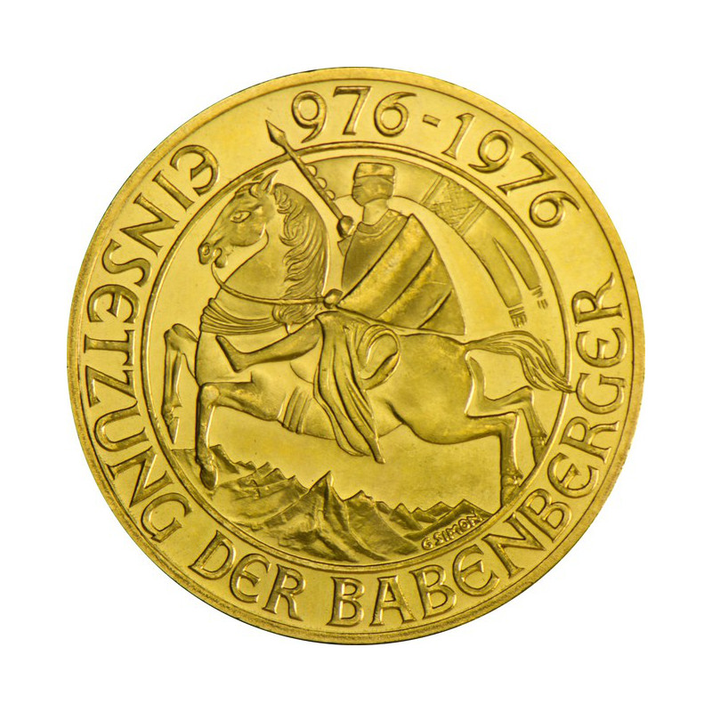 Zlatá mince 1000 Schilling Rakousko Babenberger 1976