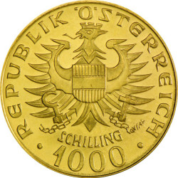 Zlatá mince 1000 Schilling Rakousko Babenberger 1976