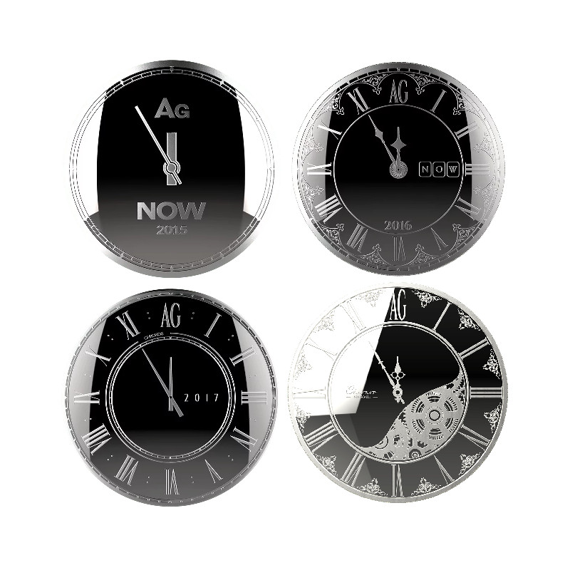 Sada stříbrných mincí 11 x 1 Oz Chronos 2015-2025