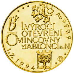Zlatá medaile 1/4 Oz ČM 1 KČ 1994 Proof