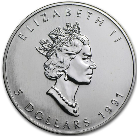 Stříbrná mince 1 Oz Maple Leaf 1991