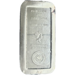 Stříbrná mince ve tvaru slitku 1 Kg Cook Islands 2007
