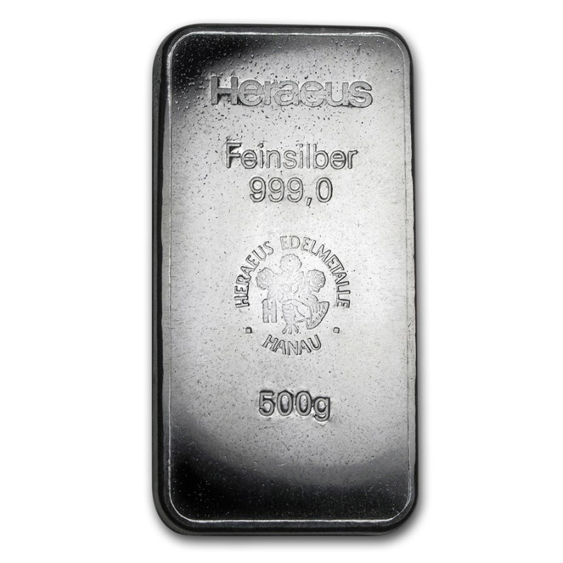Stříbrný slitek 500 g Heraeus ražený