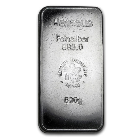 Stříbrný slitek 500 g Heraeus ražený