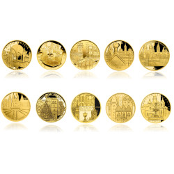 Sada zlatých mincí 10 x 1/2...