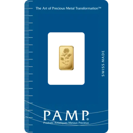 Zlatý slitek 1 g PAMP Růže