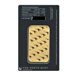 Zlatý slitek 50 g Perth Mint