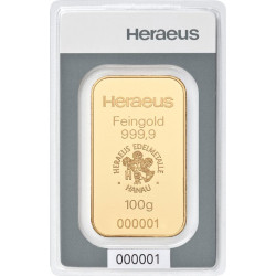 Zlatý slitek 100g Heraeus