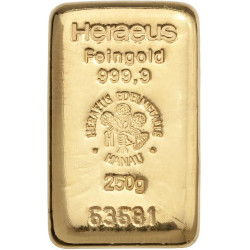 Zlatý slitek 250 g Heraeus