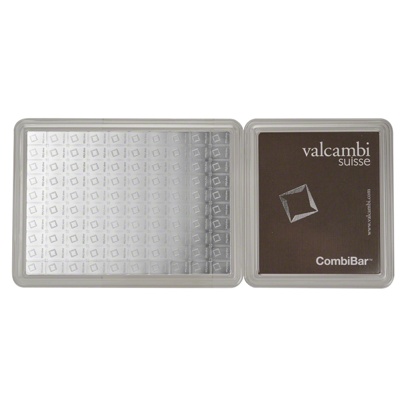 Stříbrný slitek 100 x 1 g Combibar Valcambi Suisse
