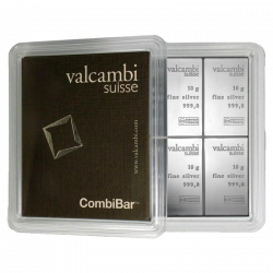 Stříbrný slitek 10 x 10 g Combibar Valcambi Suisse