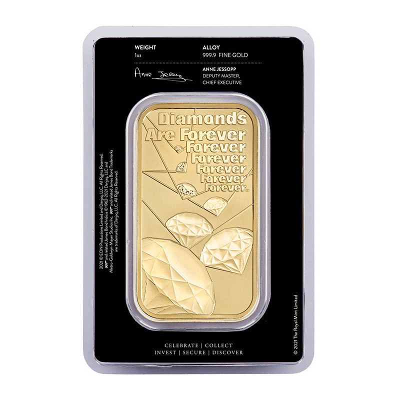 Zlatý slitek 1 Oz James Bond 007 Diamonds are forever