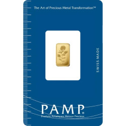 Zlatý slitek 1 g PAMP Růže
