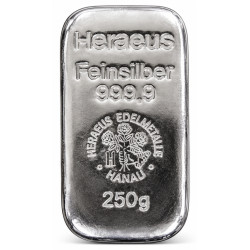Stříbrný slitek 250 g Heraeus