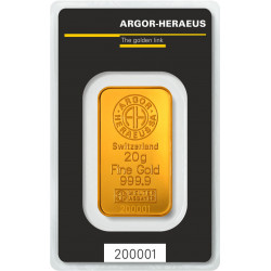 Zlatý slitek 20 g Argor...