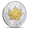 Stříbrná mince 1 Oz Maple Leaf 2021 Zlaceno