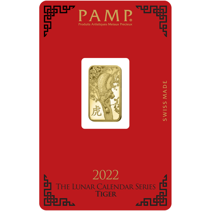 Zlatý slitek 5 g PAMP Lunar Series III Year of the Tiger 2022
