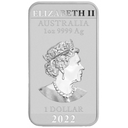 Stříbrná mince ve tvaru slitku 1 Oz Rectangular Dragon 2022