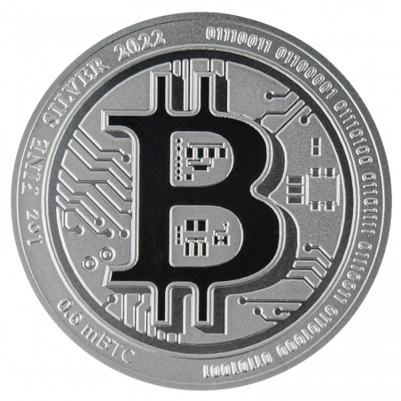 Stříbrná mince 1 Oz Bitcoin 2022