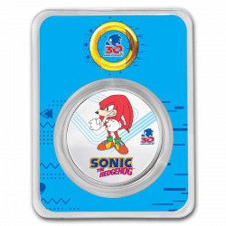 Stříbrná mince 1 Oz Sonic the Hedgehog 30. výročí Knuckles Kolorováno