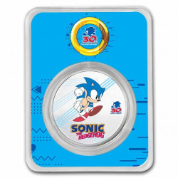 Stříbrná mince 1 Oz Sonic the Hedgehog 30. výročí Kolorováno
