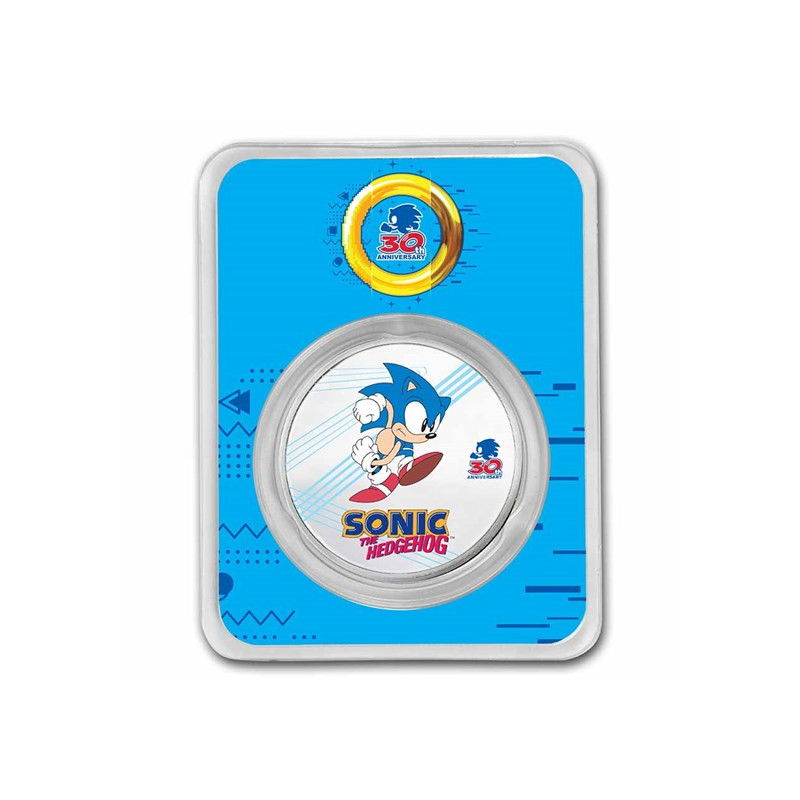 Stříbrná mince 1 Oz Sonic the Hedgehog 30. výročí Kolorováno