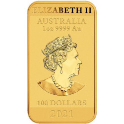 Zlatá mince ve tvaru slitku 1 Oz Dragon Rectangle 2021