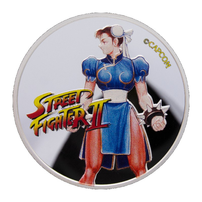 Stříbrná mince 1 Oz Street Fighter II Chun-Li Kolorováno