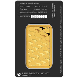 Zlatý slitek 100 g Perth Mint