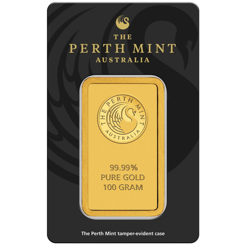 Zlatý slitek 100 g Perth Mint