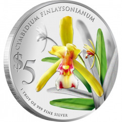 Stříbrná mince 2 x 1 Oz Orchideje Singapuru 2011