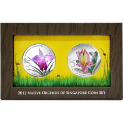 Stříbrná mince 2 x 1 Oz Orchideje Singapuru 2012