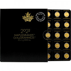 Zlatá mince 25 x 1 g Maple Leaf Maplegram25