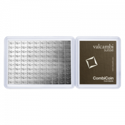 Stříbrná mince ve tvaru slitku 100 x 1 g Valcambi Combicoin