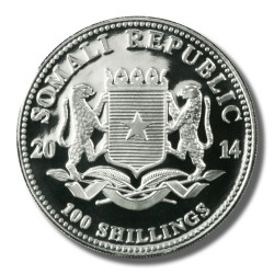 Stříbrná mince 1 Oz African Wildlife Elephant 2014 Zlaceno