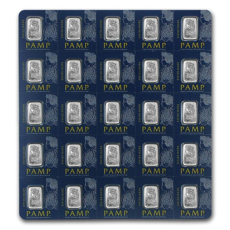 Platinový slitek 25 x 1 g PAMP