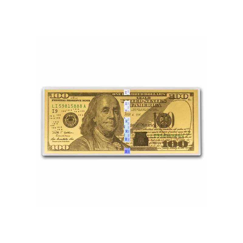 Zlatá 100 dolarová bankovka 1 g