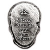 Stříbrná mince 2 Oz Lidská lebka ručně litá