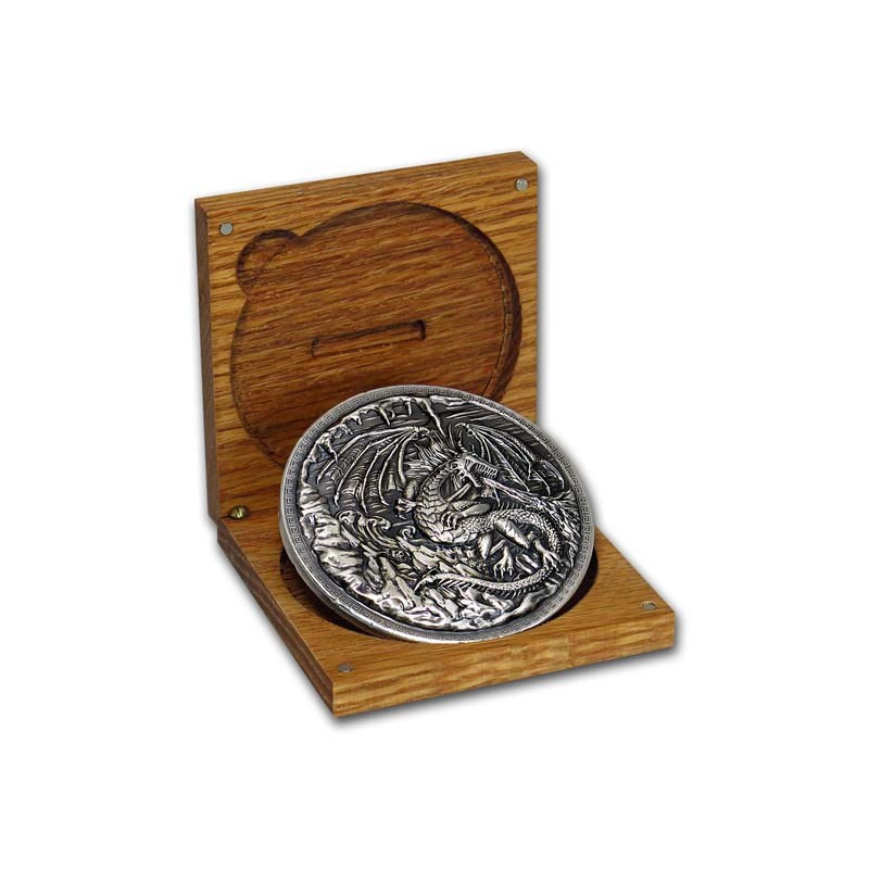 Stříbrná mince 10 Oz Dragon vs Vikings Ultra High Relief